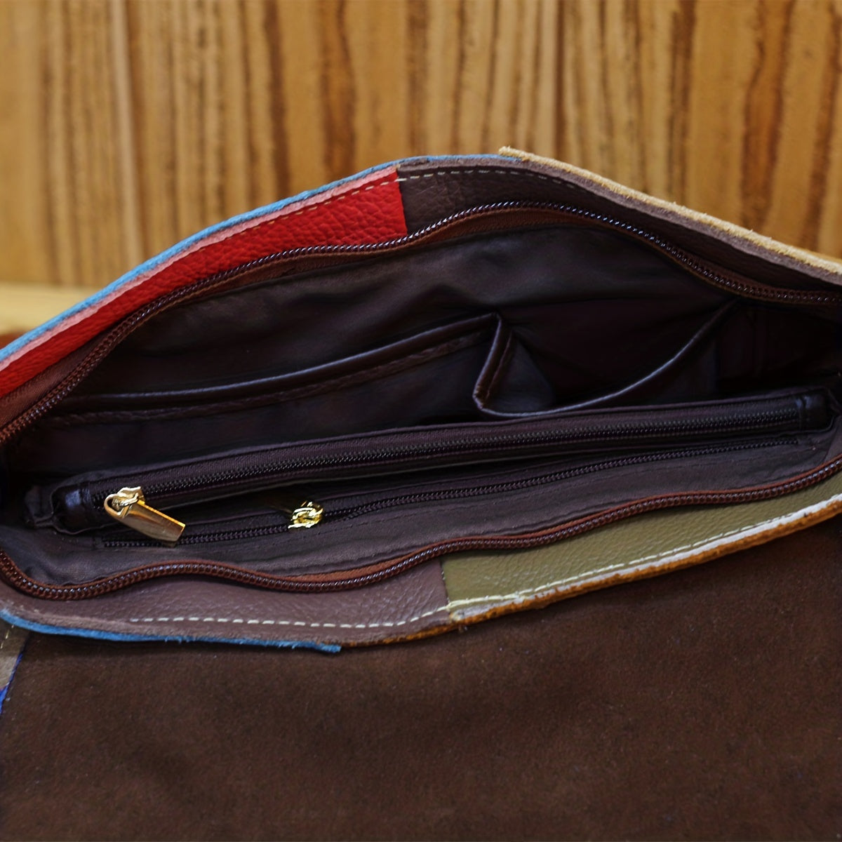 Trendy Genuine Leather Flap Crossbody Bag, Contrast Color Argyle Plaid Shoulder Bag, Perfect Messenger Bag For Daily Use